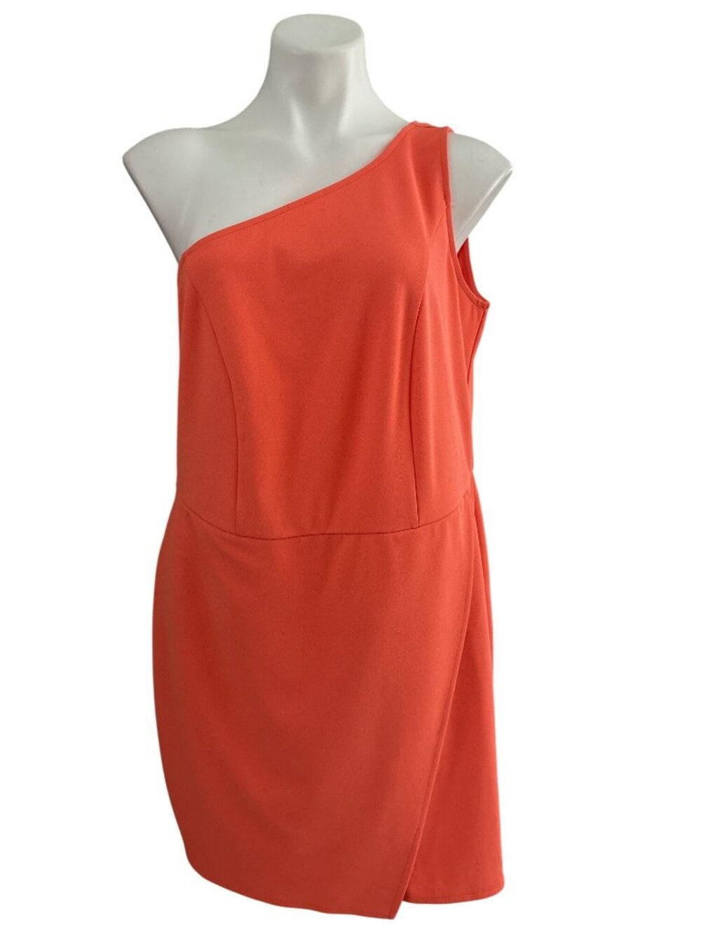 Torrid NWT Women's Orange Poly Crepe One Shoulder Wrap Skirt Romper, Size 12